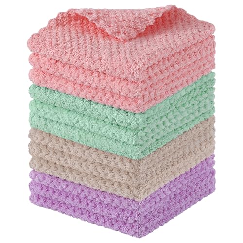12 Pack Coral Velvet Kitchen Dish Cloths (12 Count)