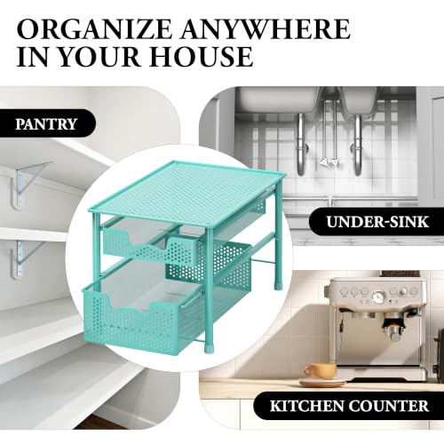 Stackable 2 Tier Sliding Basket Drawer