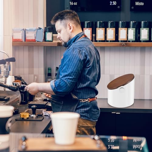 Espresso Knock Box with Walnut Lid for Coffee Grounds