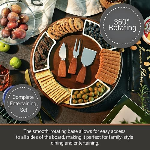 Acacia Wood Lazy Susan Cheese Board