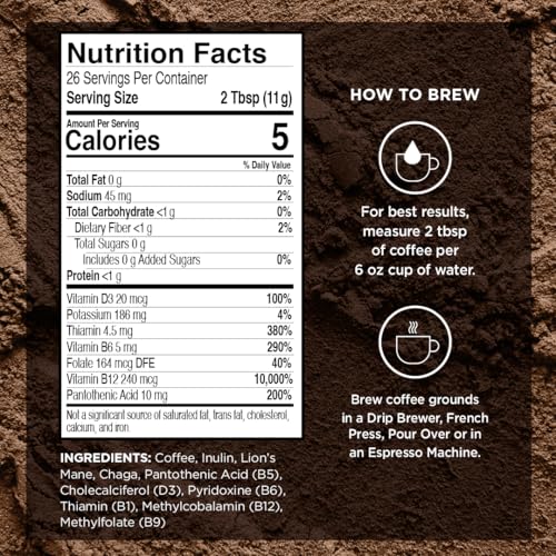 Mushroom Vanilla Flavored Medium Roast Ground Coffee (30 Ounce)
