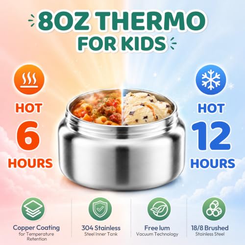 Bento Lunch Box for Kids with 8oz Soup Thermo&Lunch Bag
