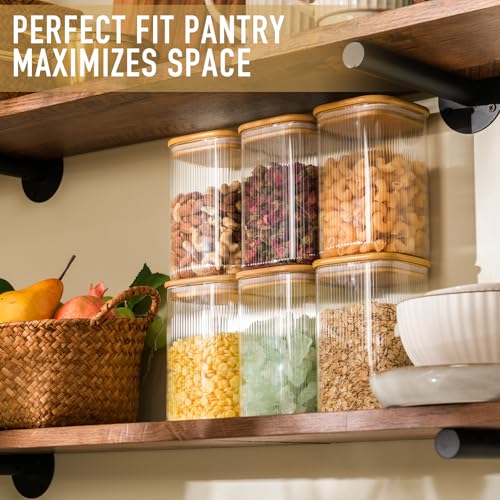37oz 1.2Qt Square Glass Storage Containers with Lids 6 (6 Count)