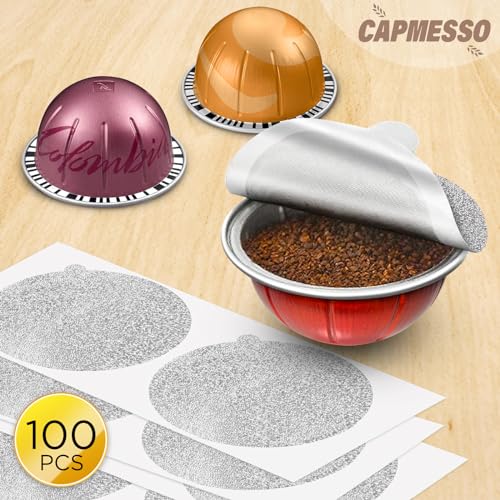 Aluminum Foil Lids for Nespresso Vertuo Pods (100 Count)