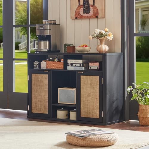 Rattan Wine Bar Cabinet with 2 Doors
