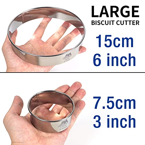 M JNGMEI 6 Pieces Stainless Steel Cookie Biscuit Cutter Set 2''