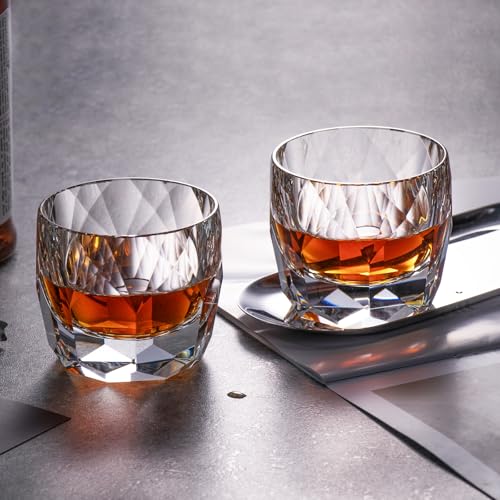 Crystal Whiskey Glasses Set of 2 Old Fashioned Glasses Stemless (2 Count)