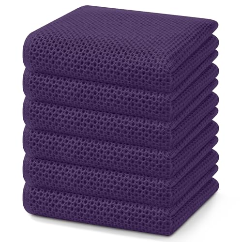 100% Cotton Waffle Weave Kitchen Dish Towels 6 (6 Count)