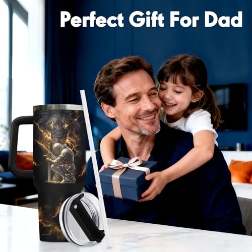 Christian Lion Faith 40 oz Tumbler with Handle