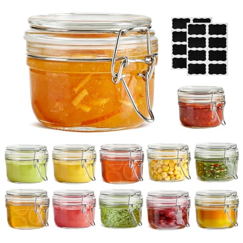 Small Glass Spice Jars with Airtight Lids 4 oz 12 Pack Mason Pantry (12 Count)