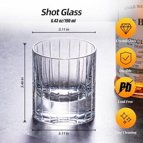Crystal Whiskey Glasses Set of 2 Handcrafted Old Fashioned Glasses (2 Count)