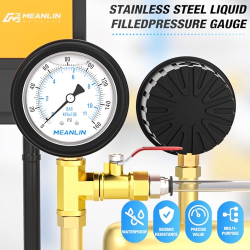 0~160Psi Stainless Steel Liquid Filled Pressure Gauge 1