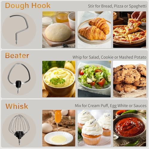 Stand Mixer with 3QT+3.5QT Dual Bowls