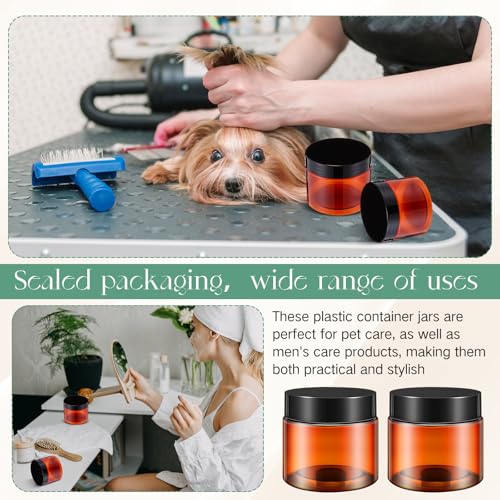 4 Pcs Plastic Jars Wide Mouth with Lids (4 Count)