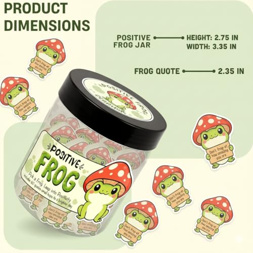 Positive Frog Jar with 60 Affirmation Cards