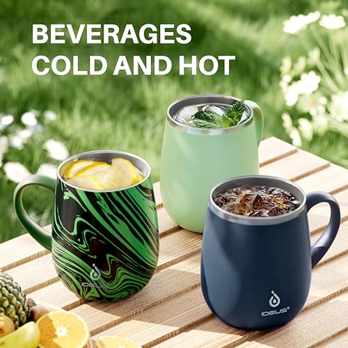 16 oz Insulated Coffee Mug with Lid and Handle