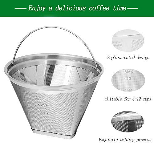 Coffee Filter 4 Cone Coffee Filter Reusable fit for Cuisenart Ninja Hamilton Beach Brewer