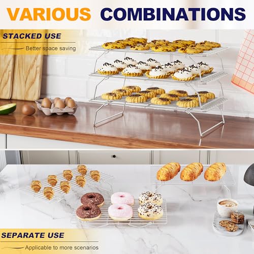 3 Tier Stackable Cooling Rack for Batch Cooling Cookie