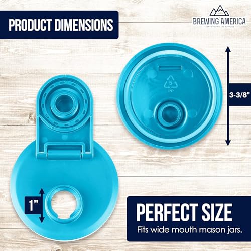 Mason Jar Drinking Cup Pint and Half Drinking Lid and Azure 24oz Jar