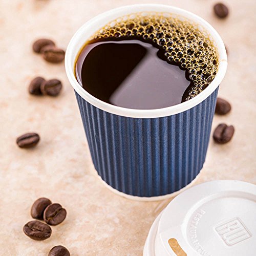 Ripple Wall Coffee Cups 500 Count 4 Ounce Insulated Midnight Blue Paper Cups