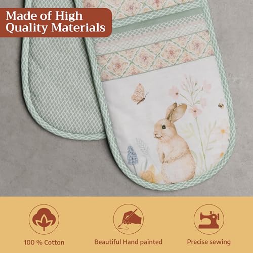 Double Oven Mitts 100% Cotton Double Oven Glove