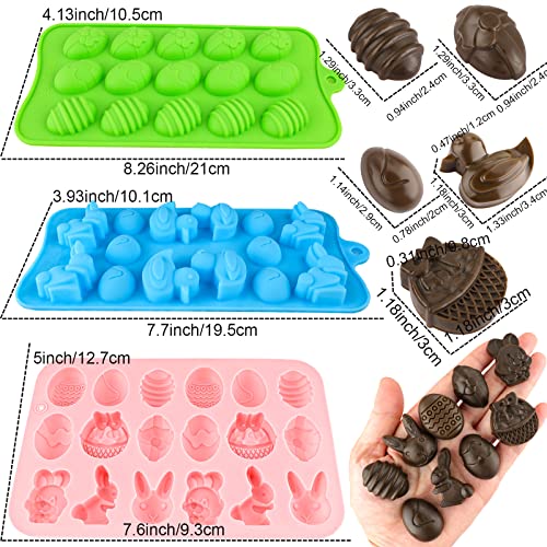 Easter Egg Silicone Mold for Chocolate 5 Packs Egg Shaped Mold Baking Pan for Easter Party Hot Chocolate Bombs Fondant Candy Jelly Dome Mousse Cake Topper Making (75 Count)