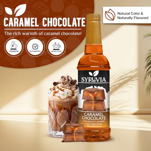 Coffee Syrup Caramel Chocolate Flavored Syrup for Drinks (25.4 Fl Oz)