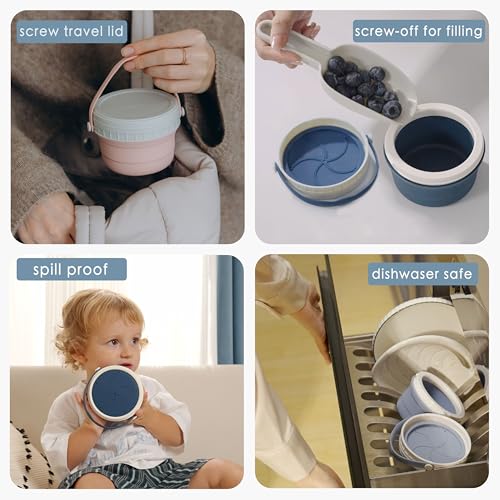 No Spill Silicone Toddler Snack Containers