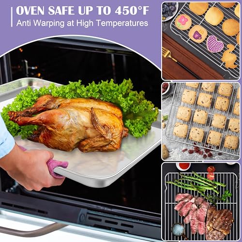 Large Baking Sheet with Wire Rack (4 Count)