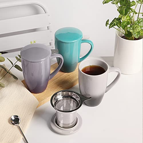 Sweejar Porcelain Tea Mug with Infuser and Lid