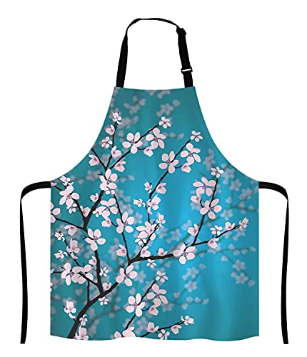 Spring Japanese Flowers Kitchen Cooking BBQ Chef Apron