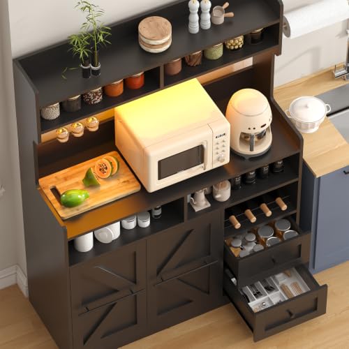 Hutch Storage Buffet Cabinet with Drawers