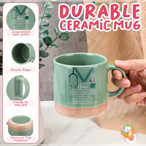 10 Pcs Nephrology Nurses Week Gift 2026 Bulk Thank You Mugs Inspirational Ceramic Coffee Mugs 13 oz Appreciation Cups Back to School Gift for Nursing School Teacher Student Staff (10 Count)