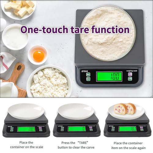 66lbs 30kg Large Digital Kitchen Scale with 6 Unit & Tare Funtion (6 Count)