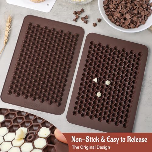 Chocolate Chip Mold 202 Cavity Silicone Mini Candy Molds LFGB 2 Pack For Non Dairy & Sugar Organic Chocolate Chips & Mini Gumdrop
