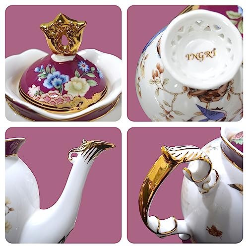 Bone China Tea Set for Adults with Teapot