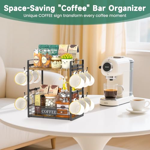 Coffee Mug Cup Holder Tree Bar Station Organizer