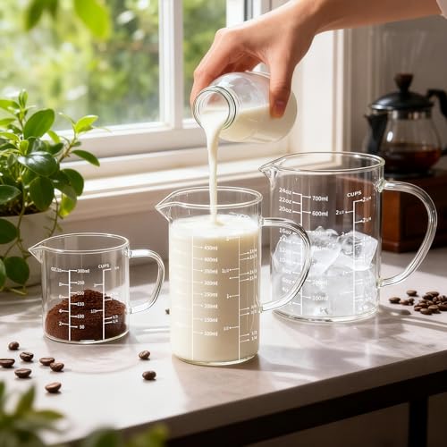 3 Pack Glass Measuring Cup Set (3 Count)