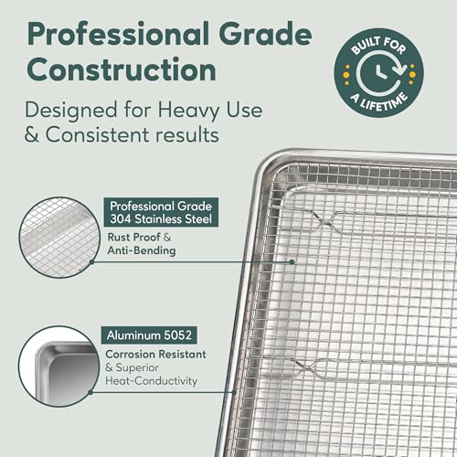 Aluminum Baking Sheet with Cooling Rack Set