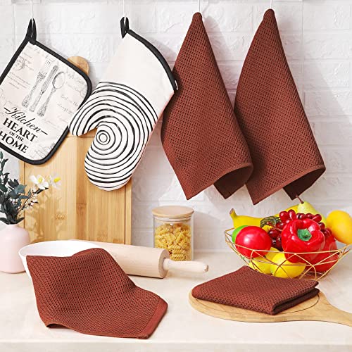 100% Cotton Waffle Weave Kitchen Dish Cloths 6 (6 Count)