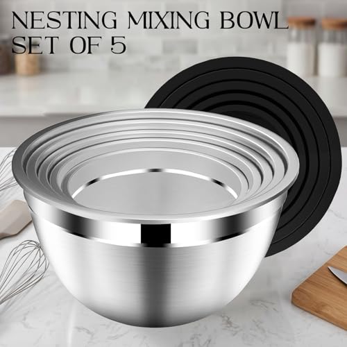 Mixing Bowls with Lids Set of 5 (900 Count)