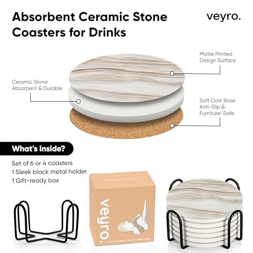 Ceramic Coasters Set of 6 (6 Count)