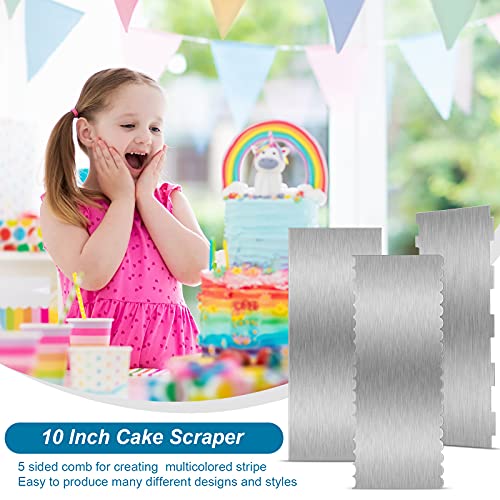 3 Pcs Stainless Steel Cake Scraper (3 Count)