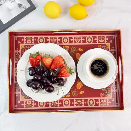 Boho Red Decorative Tray