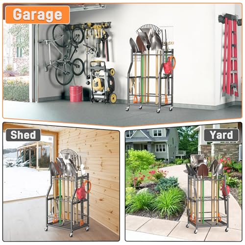 Garden Tool Organizer with Wheels