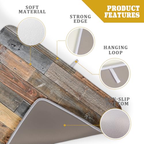 Wood Grain Dish Drying Mat for Kitchen Countertop