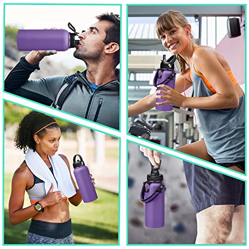 32 oz Water Bottles with Straw & Spout Lid (9 Count)