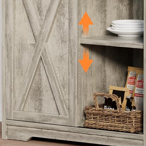 Farmhouse Coffee Bar with 3 Tier Storage Hutch