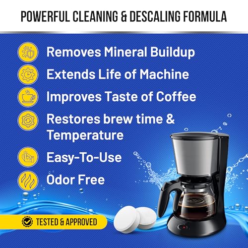 Coffee Machine Cleaner & Descaler Tablets (24 Count)