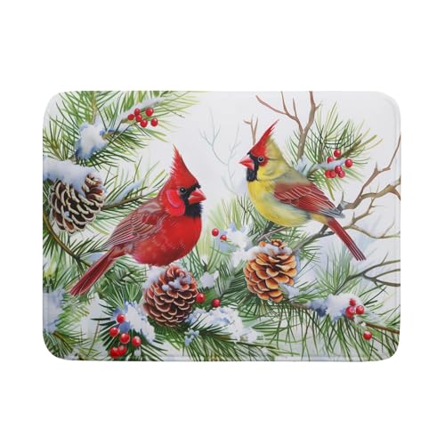 Red Birds Dish Drying Mat